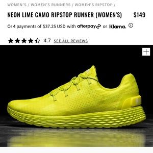 NoBull neon lime camo ripstop runners women’s 7.5
